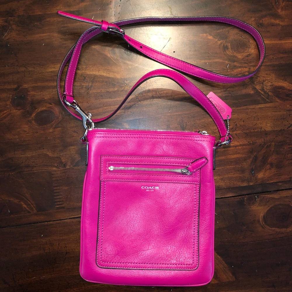 Hot Pink Coach Leather Crossbody